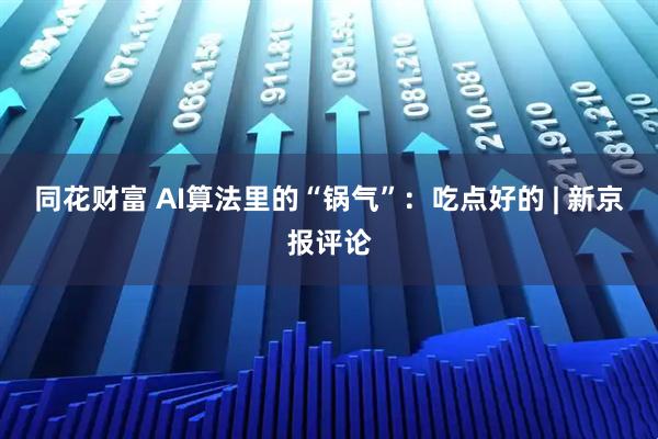 同花财富 AI算法里的“锅气”：吃点好的 | 新京报评论