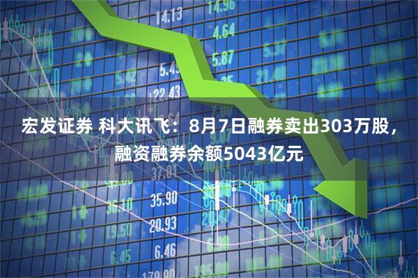 宏发证券 科大讯飞：8月7日融券卖出303万股，融资融券余额5043亿元